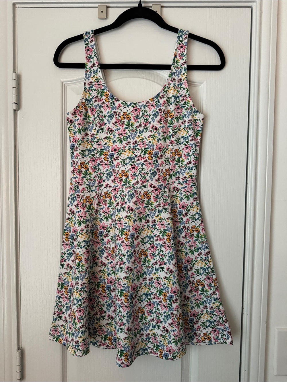 H&M Floral Scoop Neck Dress in Pink, Blue & Green